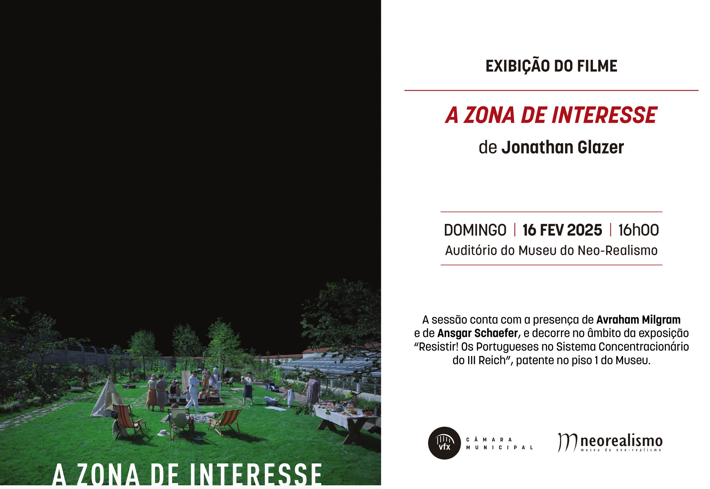 Exibição do filme "A zona de interesse" 